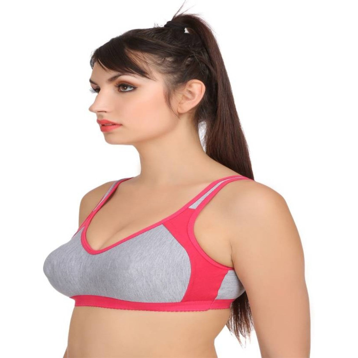 Magne Fashion- Cotton Sports Bra - Pink