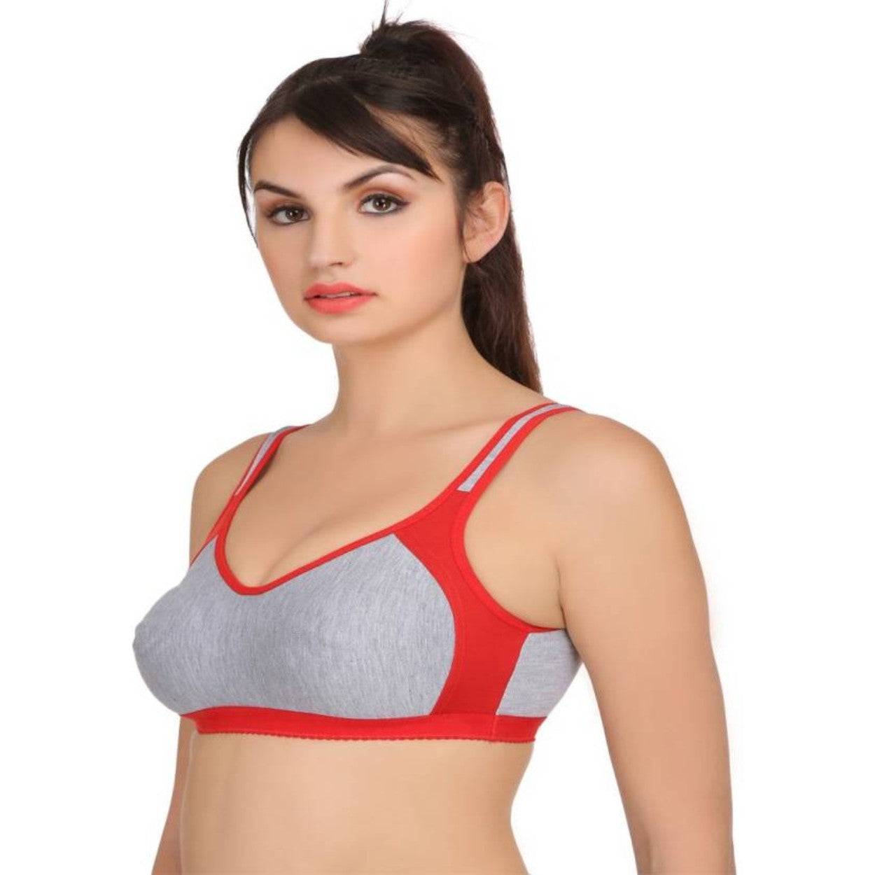 MagneFashion Cotton Sports Bra-Red