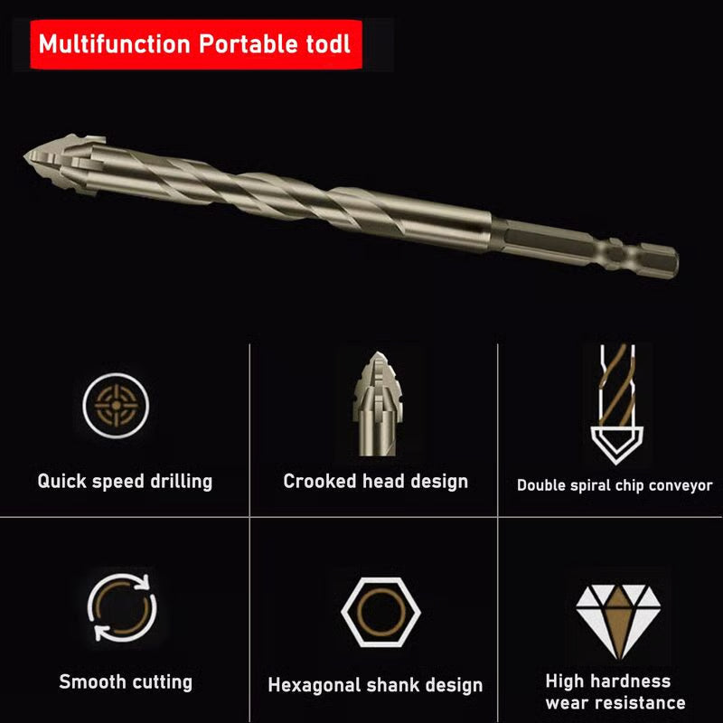 ZOVRA™ ++ New High-Strength 4-Flute Serrated Eccentric Drill Bit Kit- (Set of 13)