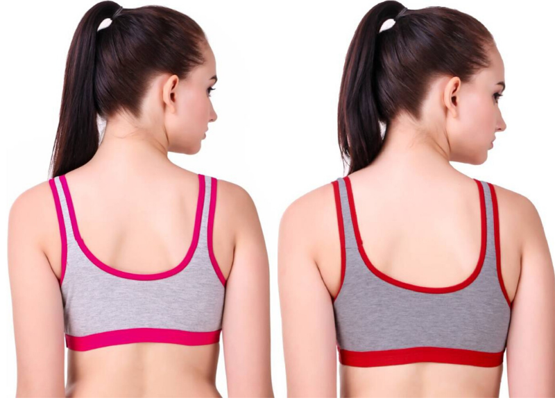 MagneFashion Cotton Sports Bra Combo Pink Red