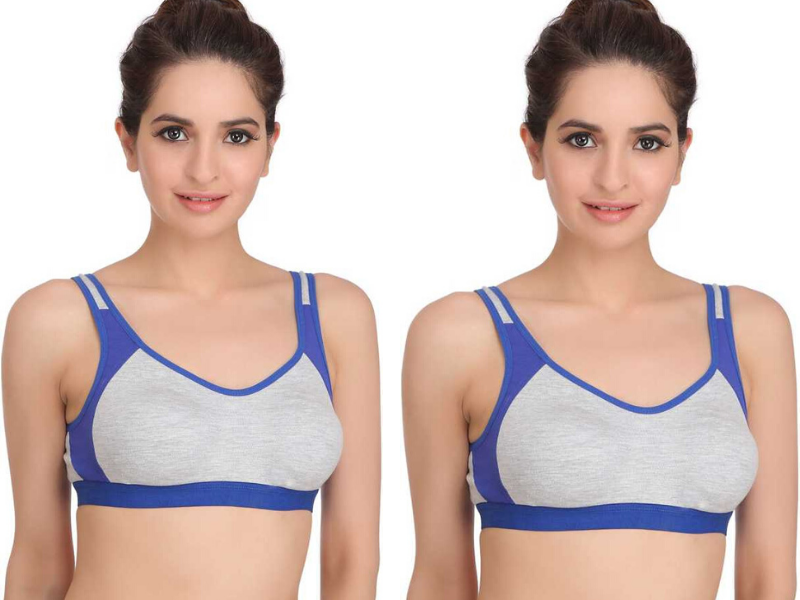 MagneFashion Cotton Sports Bra Combo Blue Blue