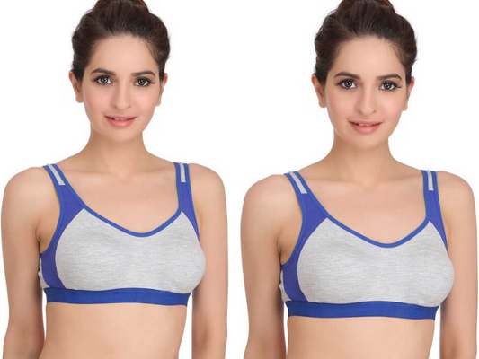 MagneFashion Cotton Sports Bra Combo Blue Blue