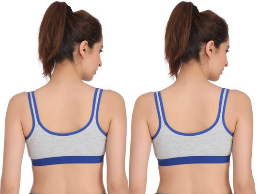 MagneFashion Cotton Sports Bra Combo Blue Blue