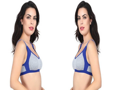 MagneFashion Cotton Sports Bra Combo Blue Blue