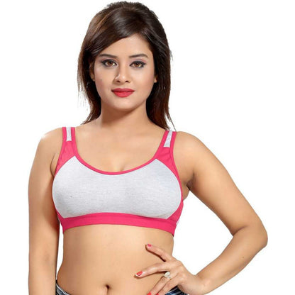 Magne Fashion- Cotton Sports Bra - Pink