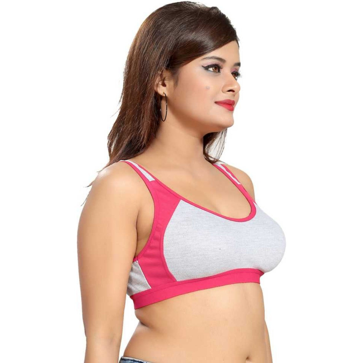 Magne Fashion- Cotton Sports Bra - Pink