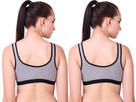 MagneFashion Cotton Sports Bra Combo Black Black
