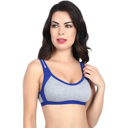 Magne Fashion- Cotton Sports Bra-Blue