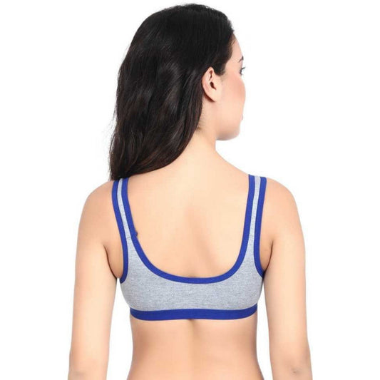 Magne Fashion- Cotton Sports Bra-Blue