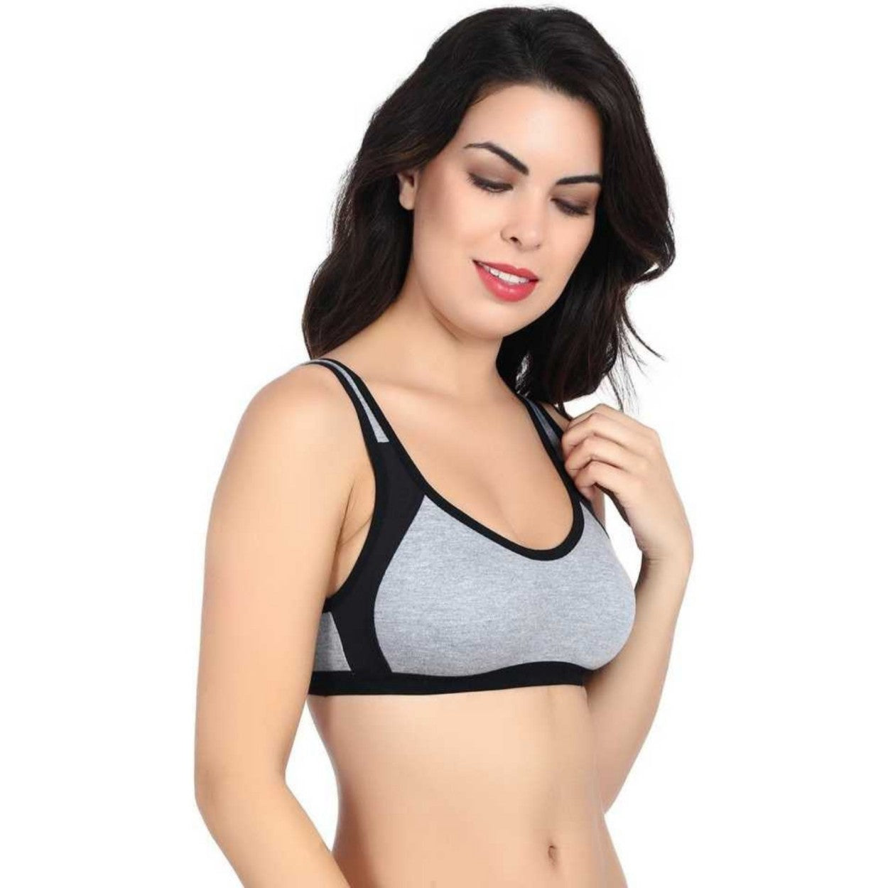 MagneFashion Cotton Sports Bra-Black