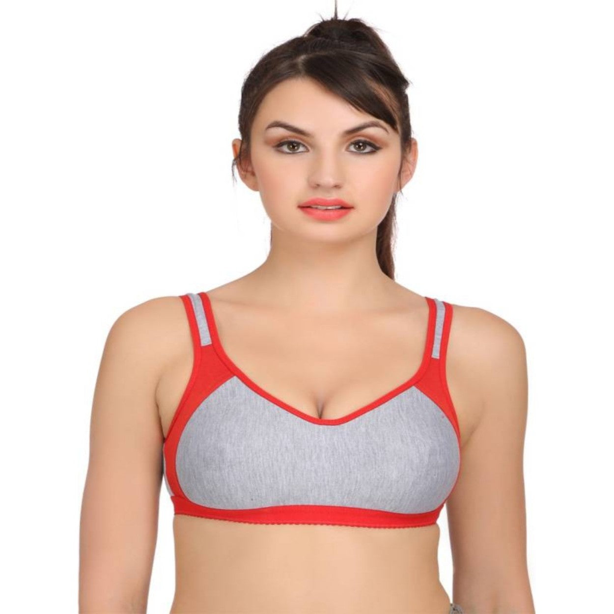 MagneFashion Cotton Sports Bra-Red