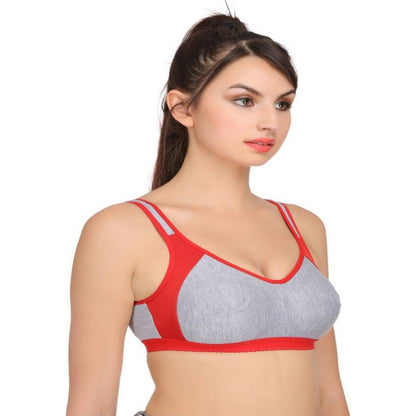 MagneFashion Cotton Sports Bra-Red