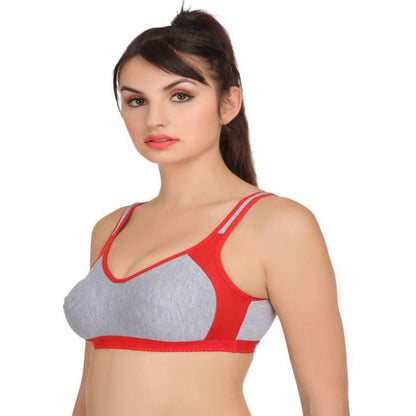 MagneFashion Cotton Sports Bra-Red