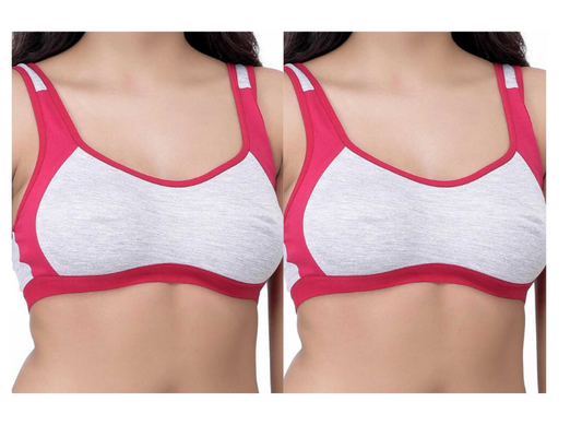 MagneFashion Cotton Sports Bra-Pink