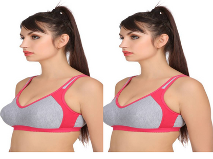 MagneFashion Cotton Sports Bra-Pink