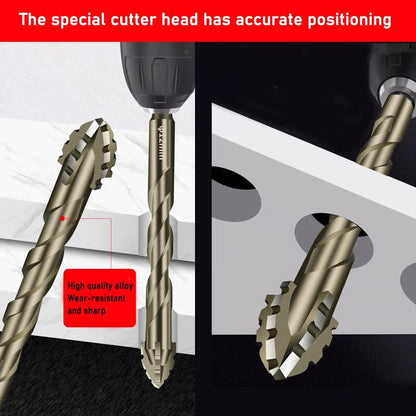ZOVRA™ ++ New High-Strength 4-Flute Serrated Eccentric Drill Bit Kit- (Set of 13)