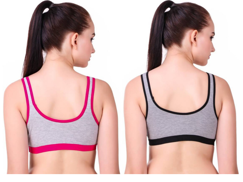 MagneFashion Cotton Sports Bra Combo Pink Black