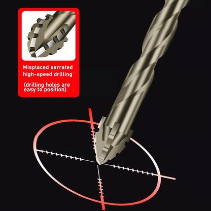 ZOVRA™ ++ New High-Strength 4-Flute Serrated Eccentric Drill Bit Kit- (Set of 13)